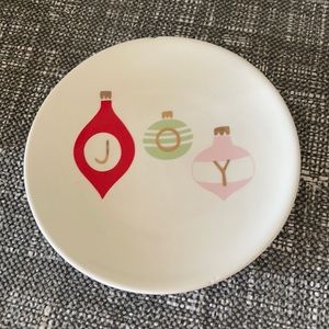 Crescent Enterprise Earthenware JOY Christmas plate.